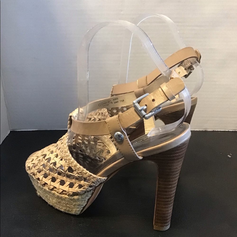 Coach Zany Woven Platform Sandal Shoes - Picture 7 of 13